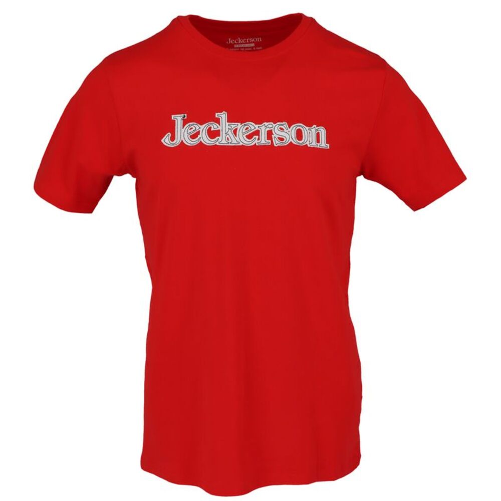 Jeckerson Logo Tee Short Sleeves Men Red Shirts